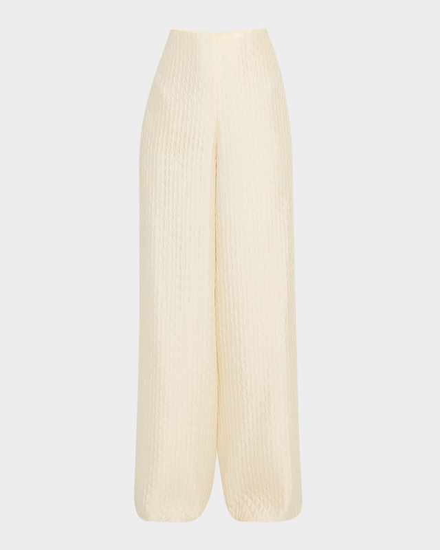 Dresden Diamond Cloquet Wide-Leg Trousers